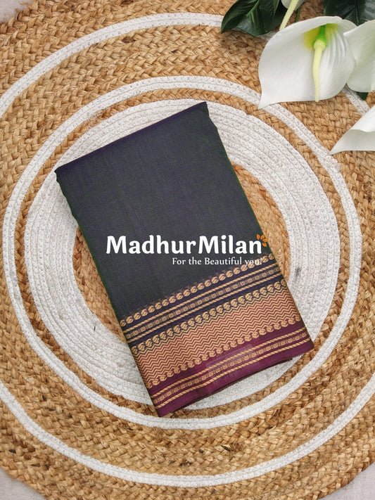 CHETTINAD COTTON SAREE DUSTY GREEN ONION