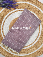 BENGALI CHECKS COTTON SAREE DUSTY ONION