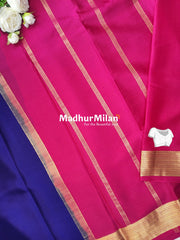 JARI BORDER 3 INCH PURE CREPE SILK SAREE VIOLET PINK