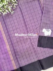 KAJOL CHECKS SAREE DUSTY PURPLE