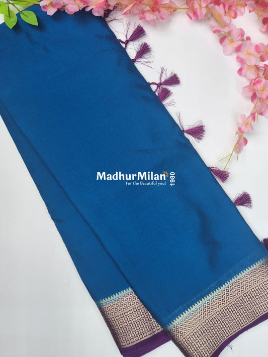 SEMI CREPE SILK SAREE SAPPHIRE PURPLE