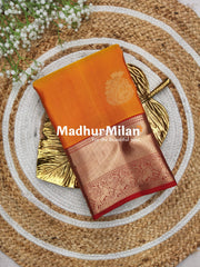 KORVAI BUTTA BORDER SAREE GOLDEN YELLOW RED