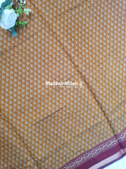 BAGRU PRINT KAJU SILK SAREE GOLDEN YELLOW