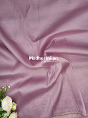 FLORAL EMBROIDERY TISSUE ORGANZA SAREE DUSTY ROSE