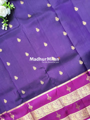KANCHI BUTTA BENTEX BORDER SAREE PUPLE PINK