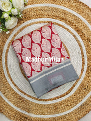 CHARCOAL BEAUTY SAREE RED BLACK