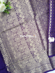 MAYA BANARASI RUSSIAN CREPE SAREE PURPLE
