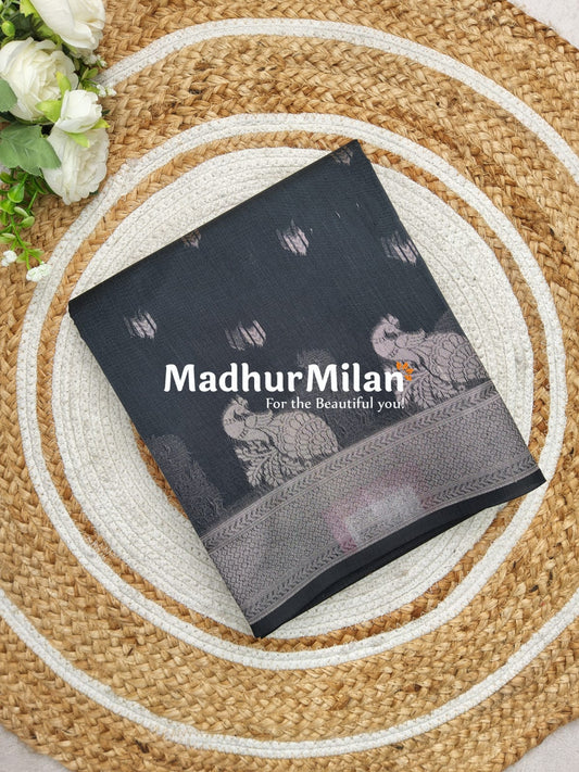 KOVAI SILK COTTON SAREE GREY