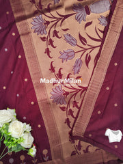 SUNFLOWER MALAI SILK SAREE WINE