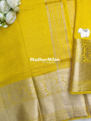 DISPUR SILK SAREE 10 INCH BORDER SAREE YELLOW