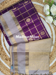 UPPADA SOFT SILK SAREE WINE GREY