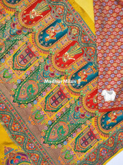 PASHMINA BROCADE SAREE MUSTARD