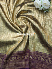 KALANJALI TISSUE SILK SAREE DUSTY BROWN PURPLE