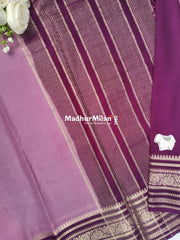 SEMI CREPE SILK SAREE ONION PURPLE