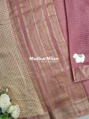 ASSAM SILK PRINTED SAREE DUSTY PINK