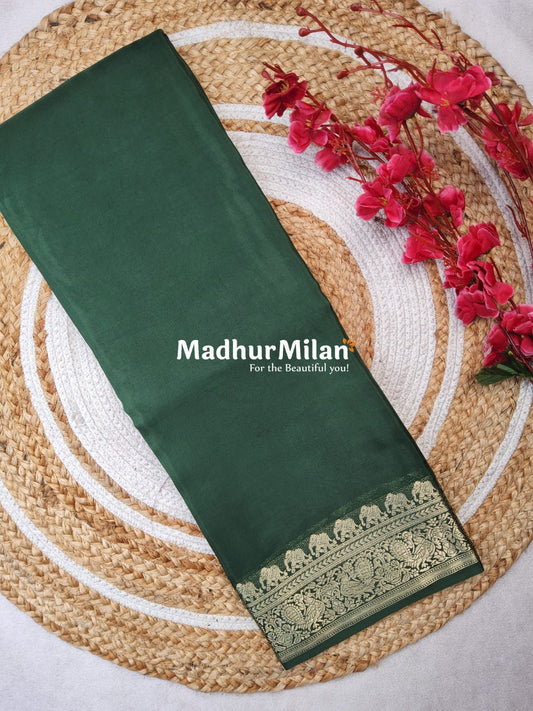MISAKI BANARASI CREPE SILK SAREE GREEN