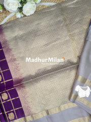 UPPADA SOFT SILK SAREE WINE GREY