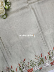 SOFT SILK EMBROIDERY WORK SAREE WHITE