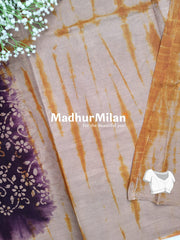 CHUNADI BATIK PRINTED COTTON SAREE WINE