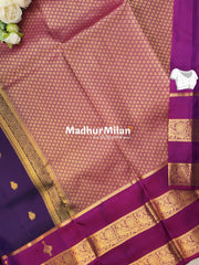 KANCHI BUTTA BENTEX BORDER SAREE PUPLE PINK
