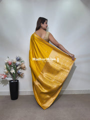 TULSI MALAI SILK SAREE GOLDEN YELLOW