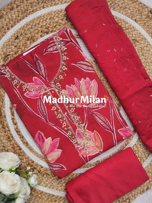 INIRA FLORAL PRINTS SALWAR SUIT SET PINK