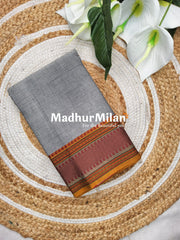 CHETTINAD COTTON SAREE GREY YELLOW