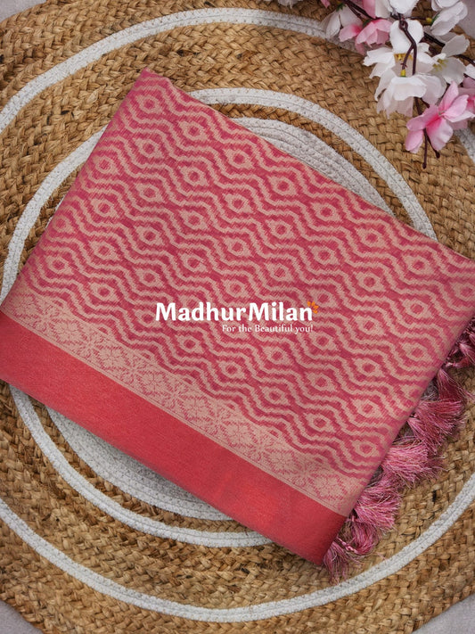 SWISS COTTON SAREE PINK