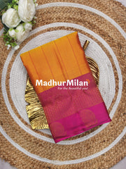 KANCHI STRIPES BIT BUTTA BORDER GOLDEN YELLOW PINK