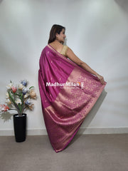 TULSI MALAI SILK SAREE ONION PINK