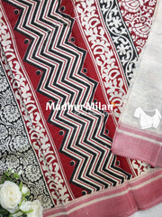 CHARCOAL BEAUTY SAREE RED BLACK