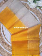 UPPADA SOFT SILK SAREE BEIGE YELLOW