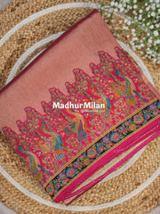 BANARASI ALFA TISSUE MEENA WEAVE SAREE PINK