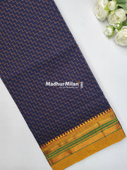 ILKAL ZIG ZAG SAREE NAVY BLUE