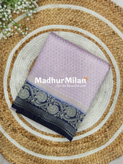 BANARASI SEMI GEORGETTE SARE SOFT LAVENDER NAVY BLUE