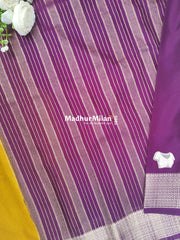 SEMI CREPE SILK SAREE GOLD PURPLE