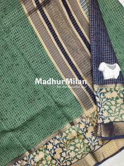 MODAL SILK SAREE PRINTED GREEN