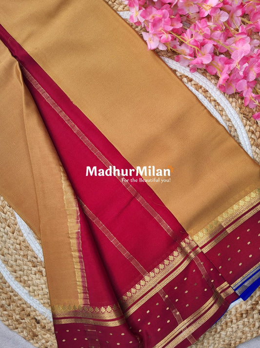 BENTEX BUTTA BORDER PURE CREPE SILK SAREE CHIKU PINK BLUE