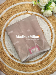 KOVAI ZIG ZAG BORDER SILK COTTON SAREE TAUPE