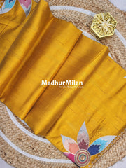 FLOWER BEAUTY RAW SILK SAREE YELLOW