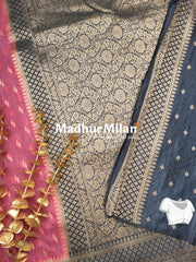 BANARASI COTTON LOOMS DUSTY PINK GREY