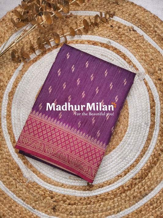 BANARASI COTTON LOOMS BRINJAL PINK