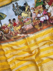 CHITRA PRINTS CREPE SAREE CREAM YELLOW