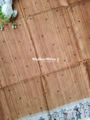 PIN STRIPES DIGITAL SEMI TUSSER SAREE GOLD