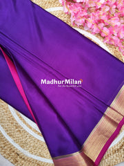 JARI BORDER 3 INCH PURE CREPE SILK SAREE PURPLE PINK