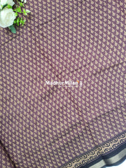 BAGRU PRINT KAJU SILK SAREE BROWN