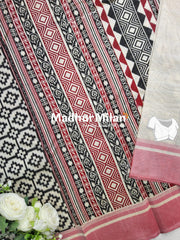 CHARCOAL BEAUTY SAREE RED BLACK