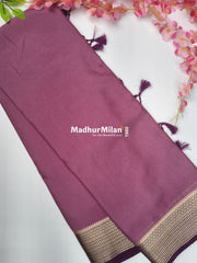 SEMI CREPE SILK SAREE ONION PURPLE