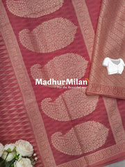 SWISS COTTON SAREE PINK