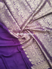 MISAKI BANARASI CREPE SILK SAREE PURPLE